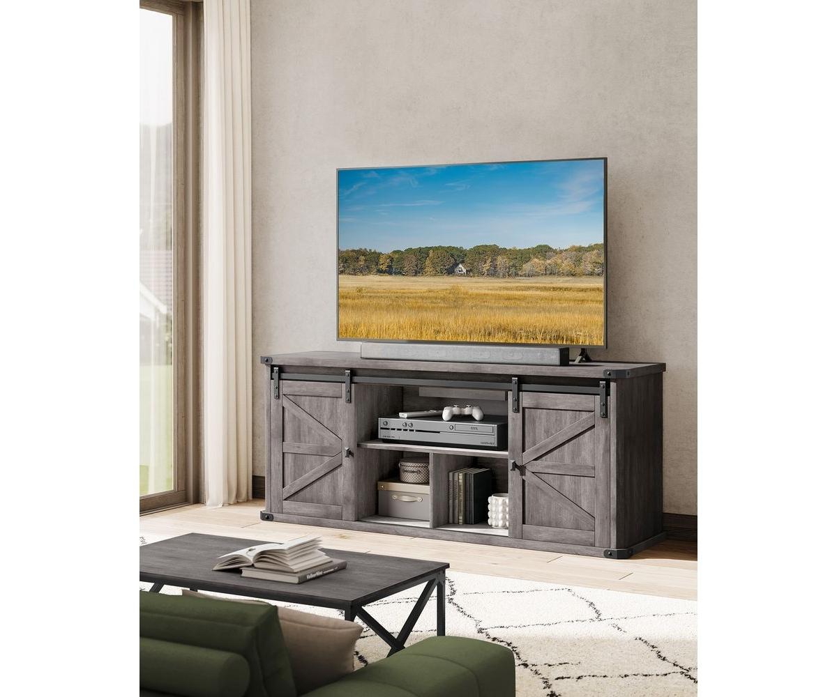 Slickblue 23.9-Inch High Tv Stand for TVs Up to 75 Inches Modern Storage Solutions for Living Room