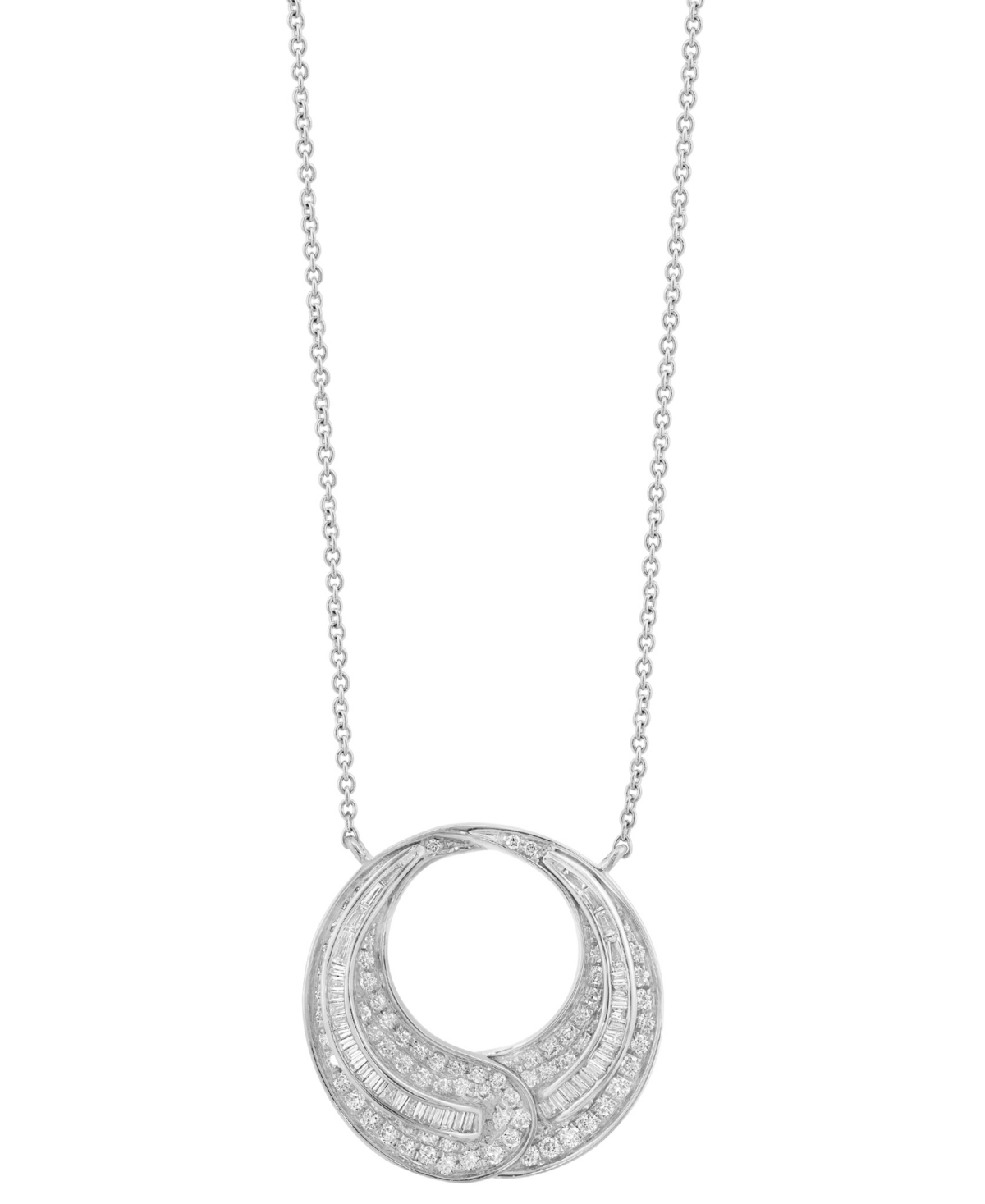 EFFY COLLECTION EFFY DIAMOND OPEN CIRCLE PENDANT 18" NECKLACE (7/8 CT. T.W.) IN 14K WHITE GOLD 