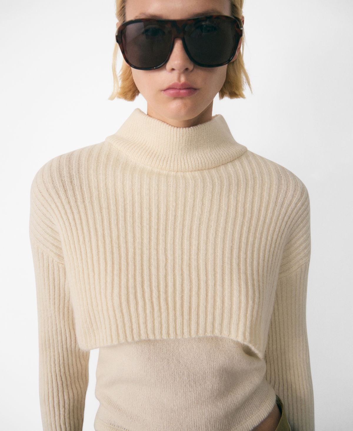Mango Women's Combined High Collar Sweater