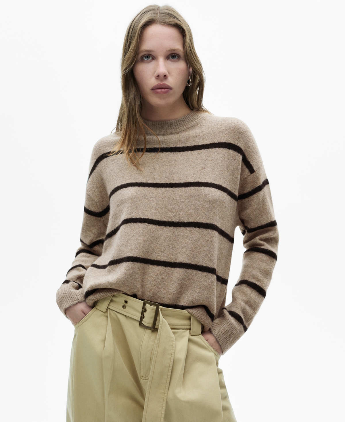 Mango Women's Knit Striped Sweater