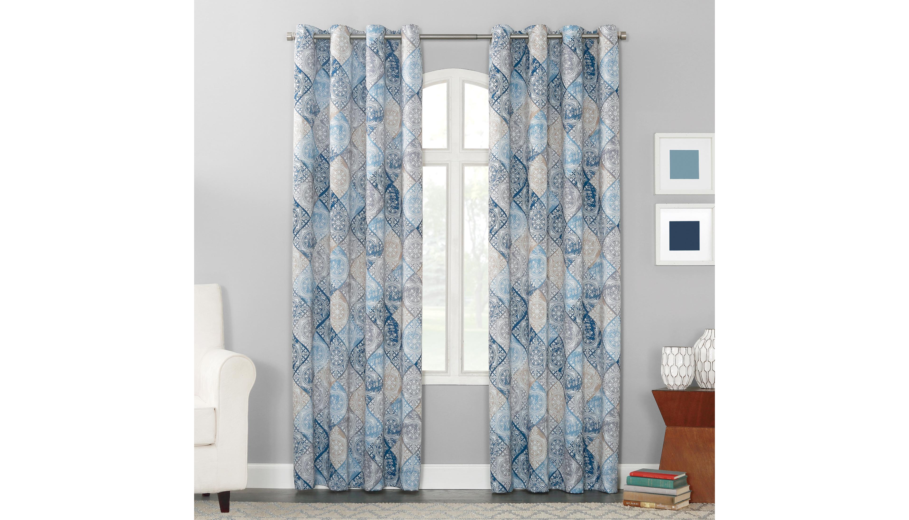 Lawson Global Medallion Print Room Darkening Grommet Curtain Panel