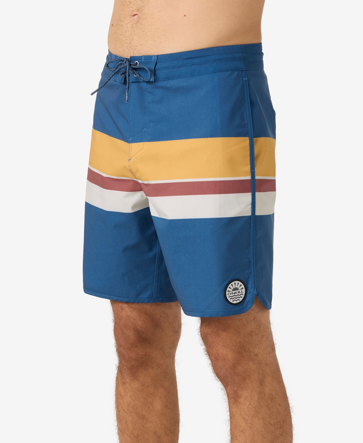 O'neill Men's Cruzer Stripe Scallop 18 Boardshorts In Indigo