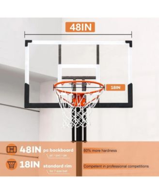 4.8FT-10FT Height Adjustable Portable Basketball Hoop System with 48 Inch Shatterproof Backboard