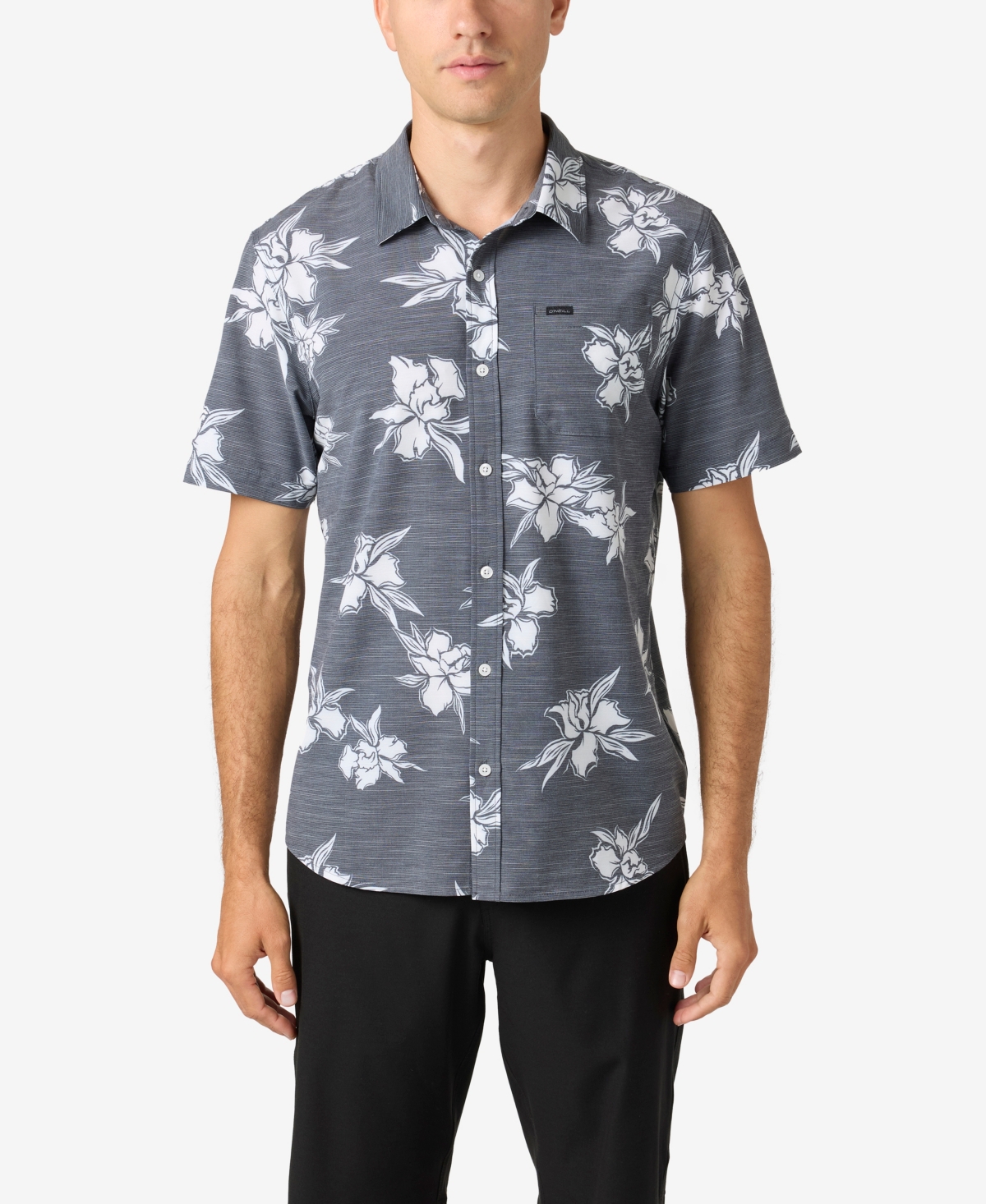 Men's Upf Traverse Slub Short Sleeve Relaxed Shirt - Graphite
