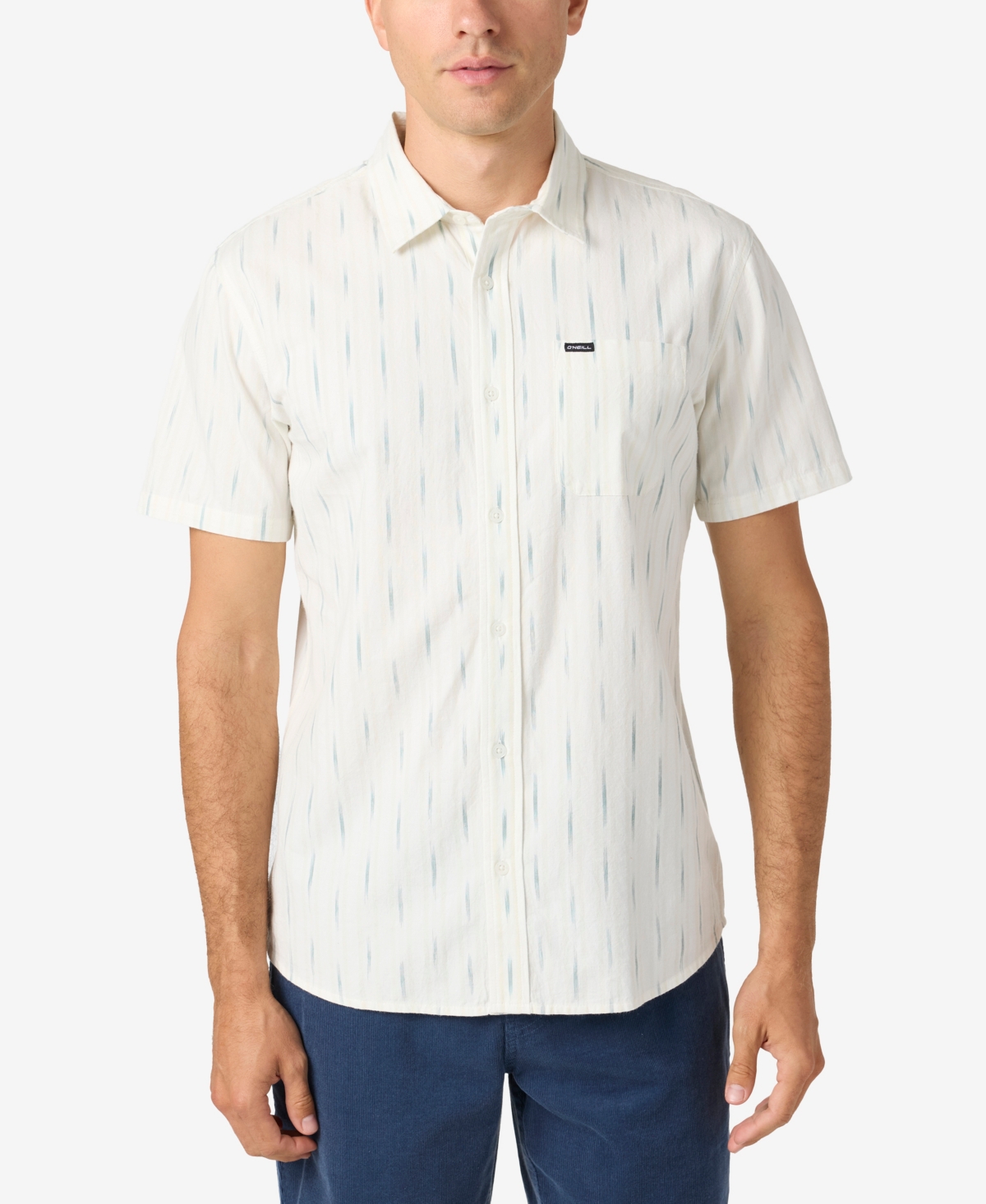 Men's Seafaring Ikat Short Sleeve Standard Shirt - White