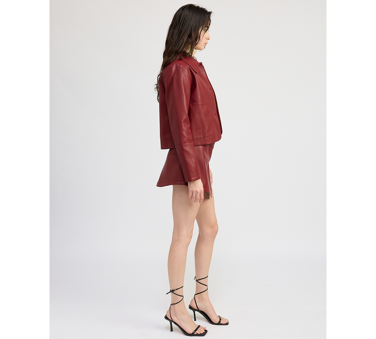 EN SAISON WOMEN'S CAMPBELL FAUX-LEATHER SHACKET 