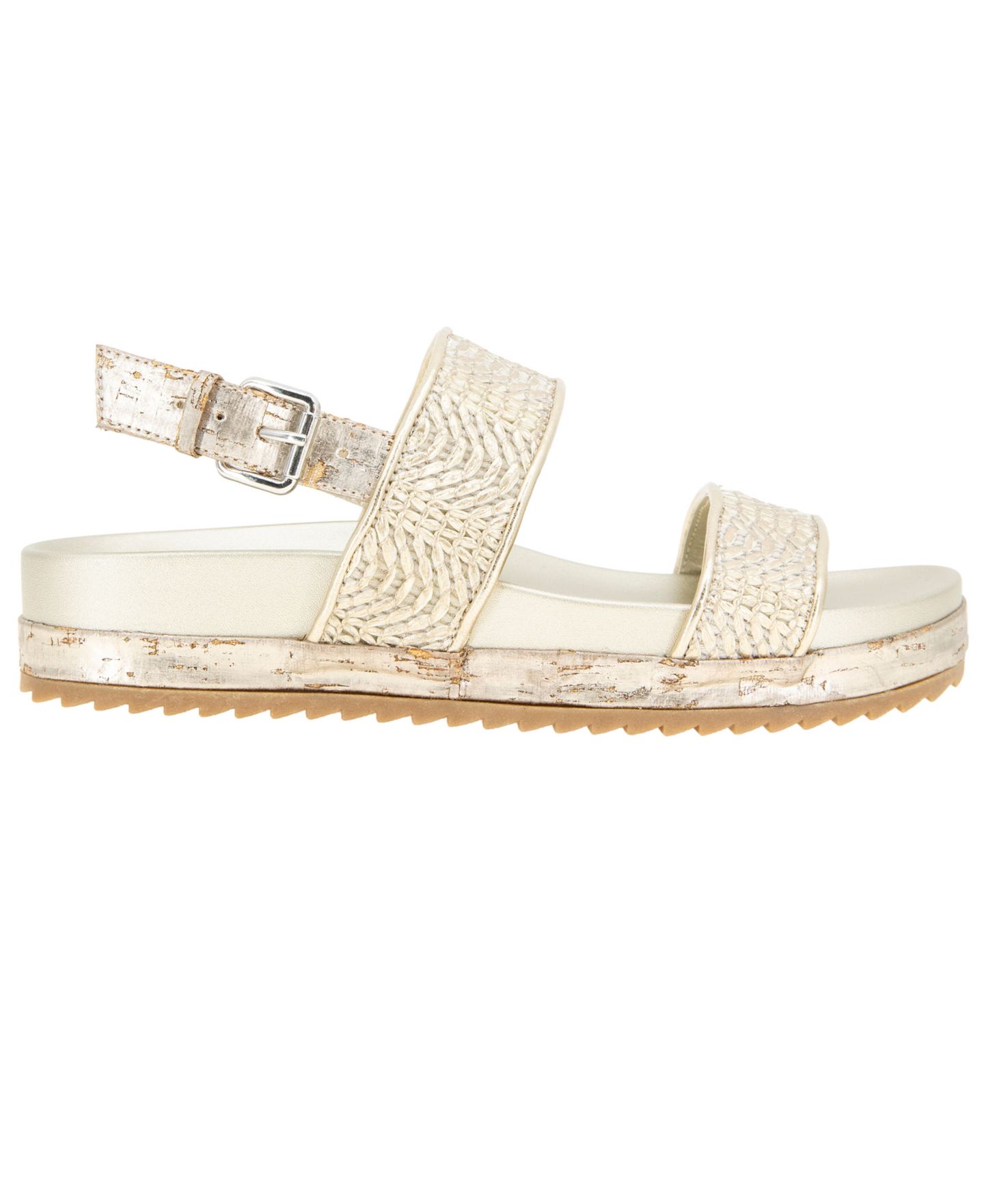 Женские сандалии Kenneth Cole Reaction Debra2 Wedge, цвет: Натуральный / Золотой — фото 2