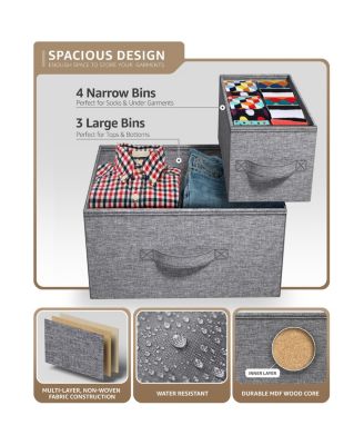 Dresser with 7 Drawers - Storage Chest Organizer with Steel Frame, Wood Top, Handles, Fabric Bins