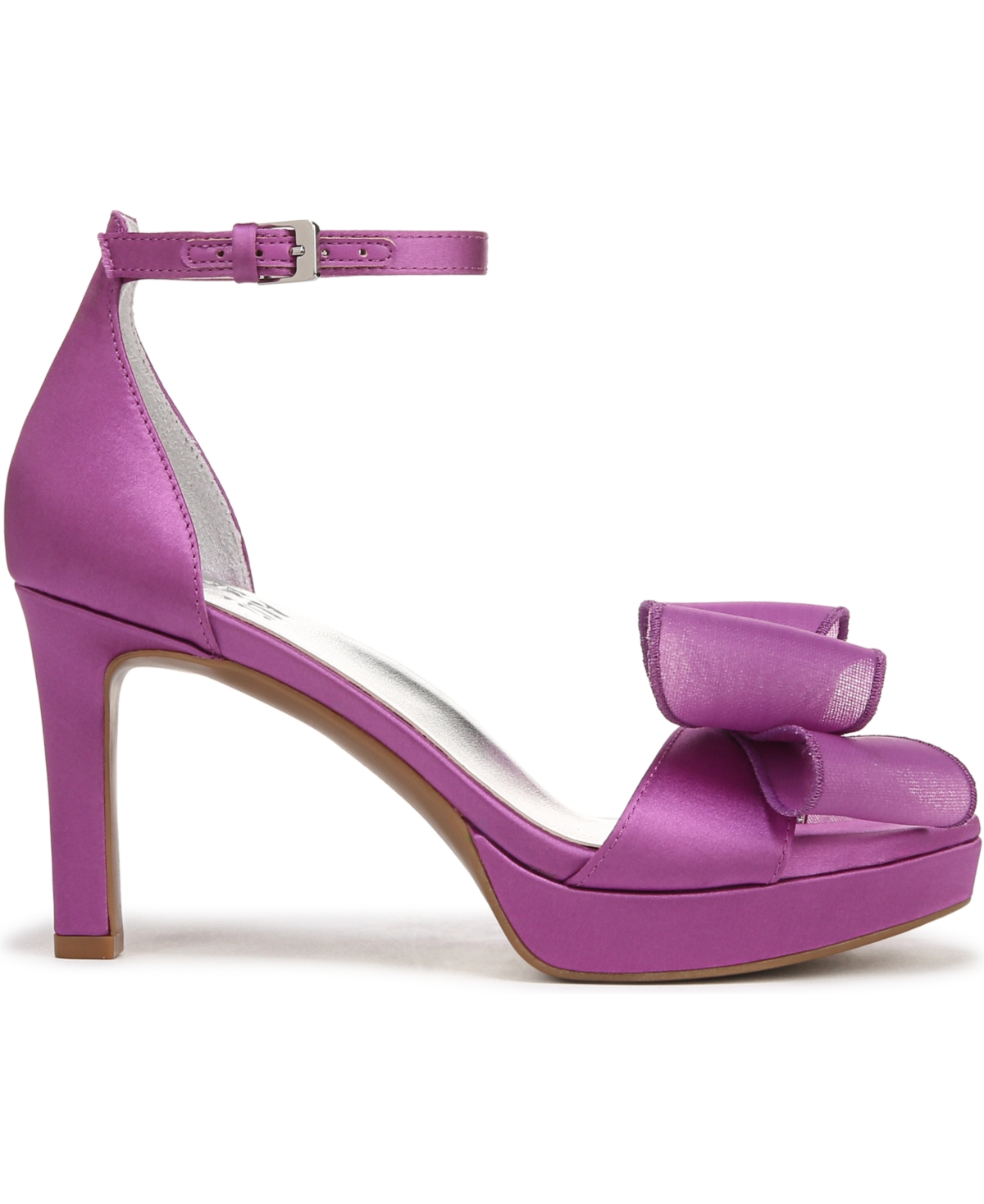 Naturalizer Always Bow Ankle Strap Platform Sandal In Hyper Violet Satin