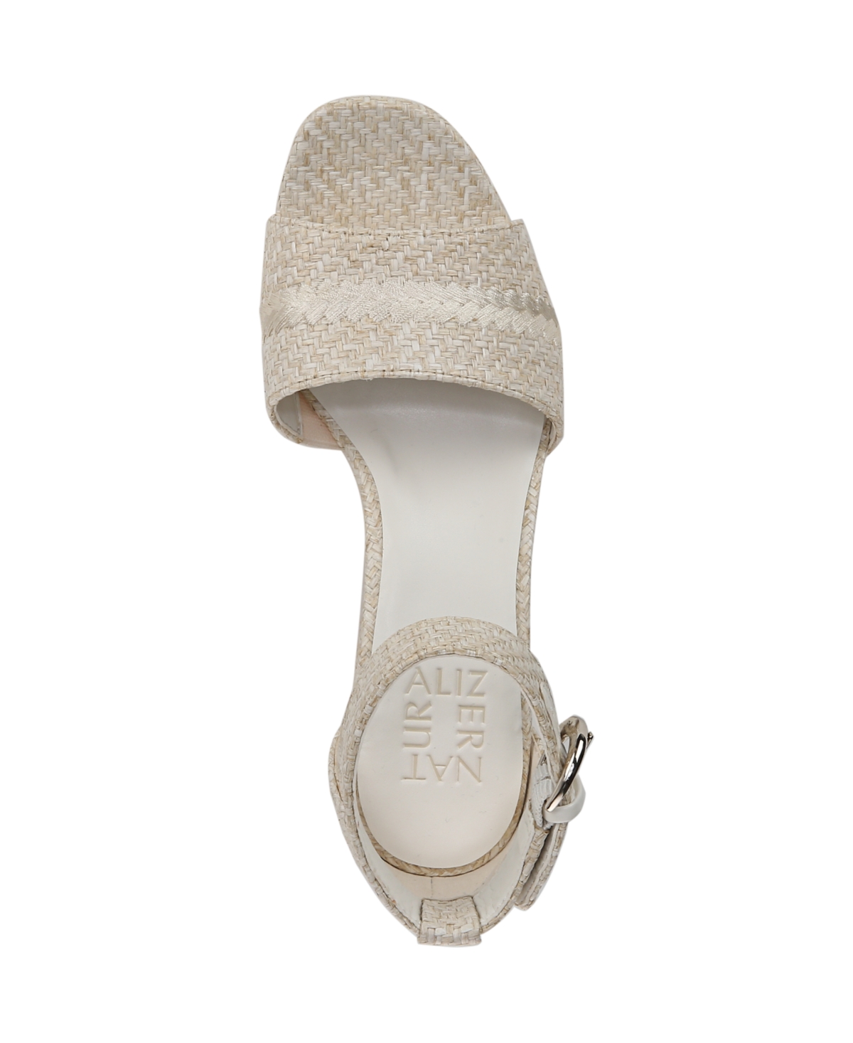 Naturalizer Women's Pearlyn 4 Block Heel Platform Dress Sandals In Eggshell Raffia