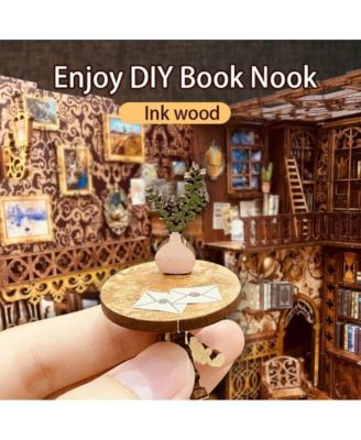 DIY Book Nook Kit - DIY Miniature House Dollhouse Kit Booknook Bookshelf Decor Alley Model with LED Light, Gifts (Eternal Bookstore