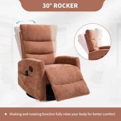 Massage Recliner - 360° Swivel & Heat Rocking Chair