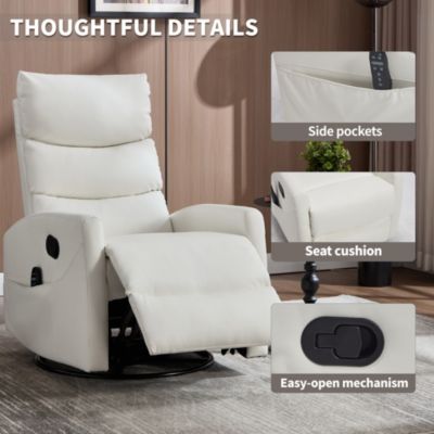 Massage Recliner - 360° Swivel & Heat Rocking Chair