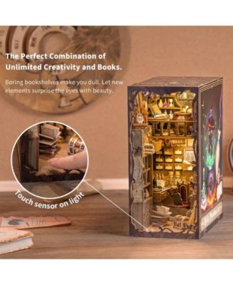Book Nook Kit DIY Miniature House Dollhouse Kit for Adult and Teens Booknook Bookshelf Decor with LED Light, Gifts (Magic Pharmacist