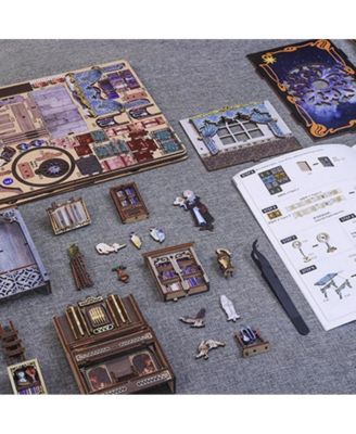 DIY Book Nook Kit DIY Dollhouse Miniature House Booknook Bookshelf Insert Decor Bookends Model Build-Creativity Gift Kit (Nebula Common Room