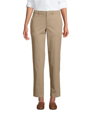 Women's Mid Rise Classic Straight Leg Chino Ankle Pants