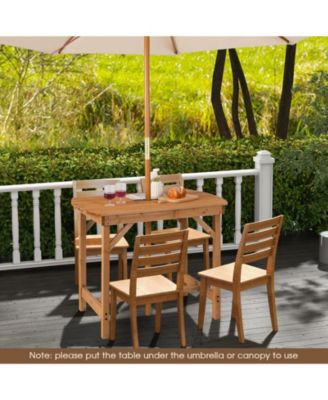 Outdoor Fir Wood Dining Table with 1.5 Inch Umbrella Hole