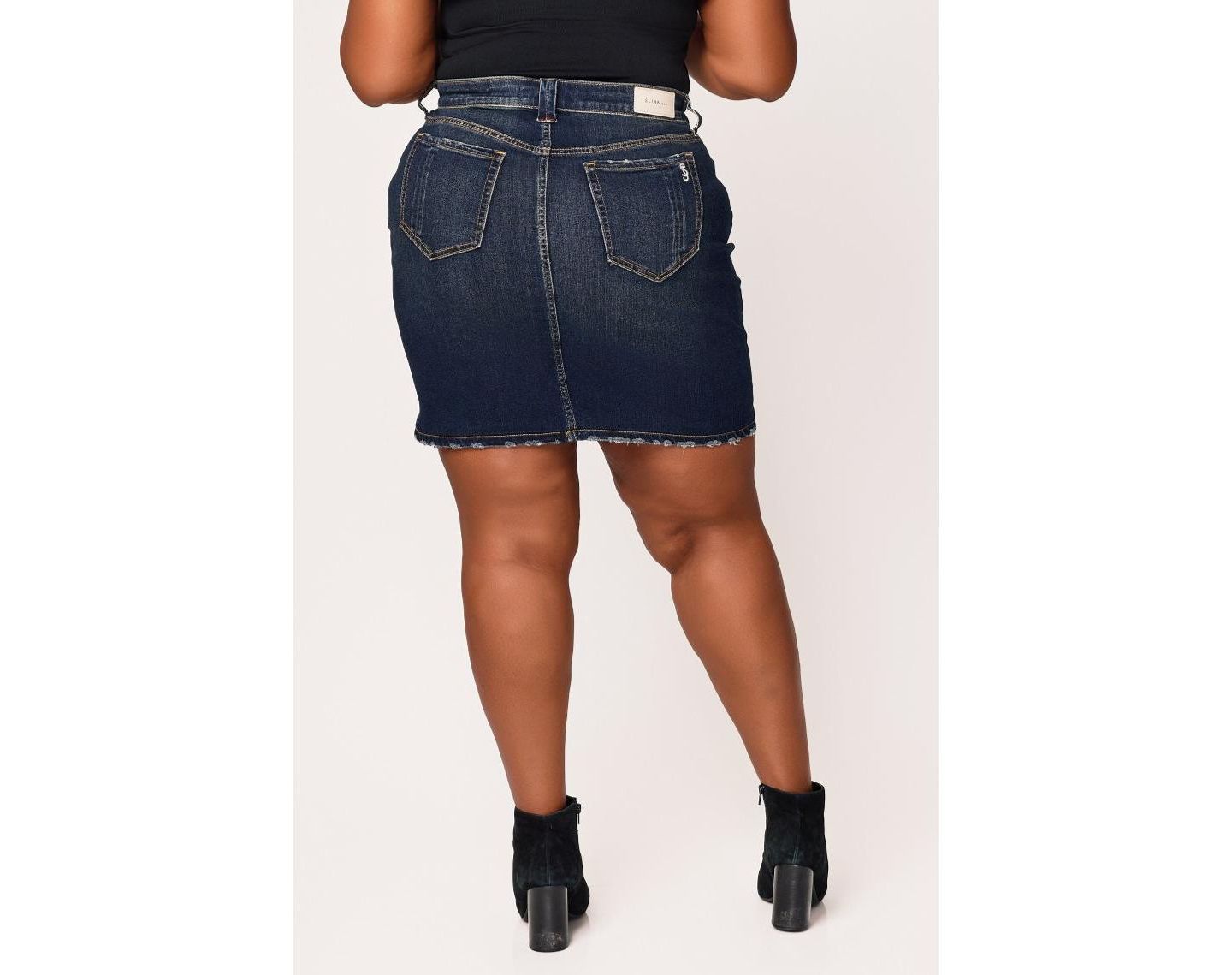 Женская юбка SLINK Jeans Plus Size Denim Skirt, цвет: Roselyn — фото 2
