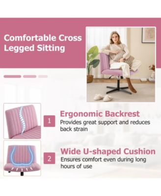 Criss Cross Legged Chair No Wheels 120&deg; Rocking Adjustable Height