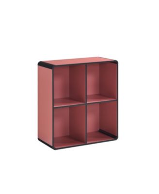 Dothan Wood 4-Cubed Open Bookcase - Storage Shelf Organizer Bookshelf