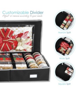 Wrapping Paper Storage Container - Christmas Storage Bag with Interior Pockets - Gift Wrapping Organizer Storage Fits Up to 22 Rolls of 40" - Tear Proof  Wrapping Paper Organizer