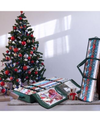 Wrapping Paper Storage Container - Christmas Storage Bag with Interior Pockets - Gift Wrapping Organizer Storage Fits Up to 22 Rolls of 40" - Tear Proof  Wrapping Paper Organizer