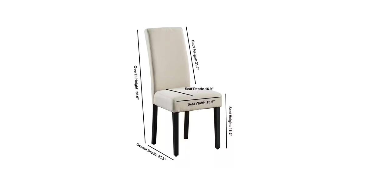 Slickblue Set of 2 Modern Fabric Upholstered Dining Chair with Wood Legs