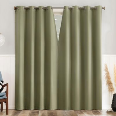 Brandon Magnetic Closure Room Darkening Grommet Curtain Panel Pair