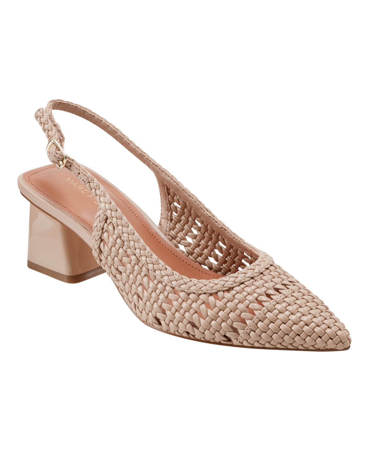 Women's Lulia Woven Block Heel Slingback Pumps - Light Natural