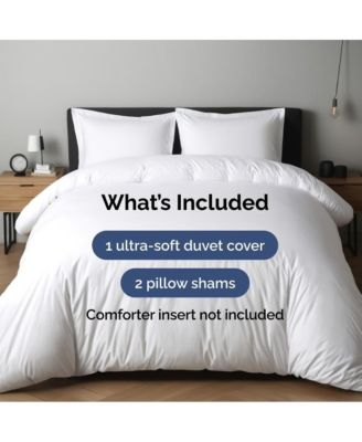 90" W x 90" LPremium Microfiber Duvet Cover Set - Queen