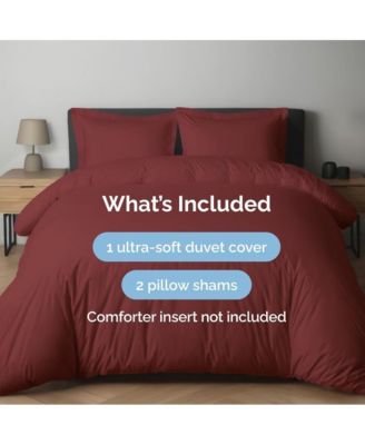 90" W x 90" LPremium Microfiber Duvet Cover Set - Queen