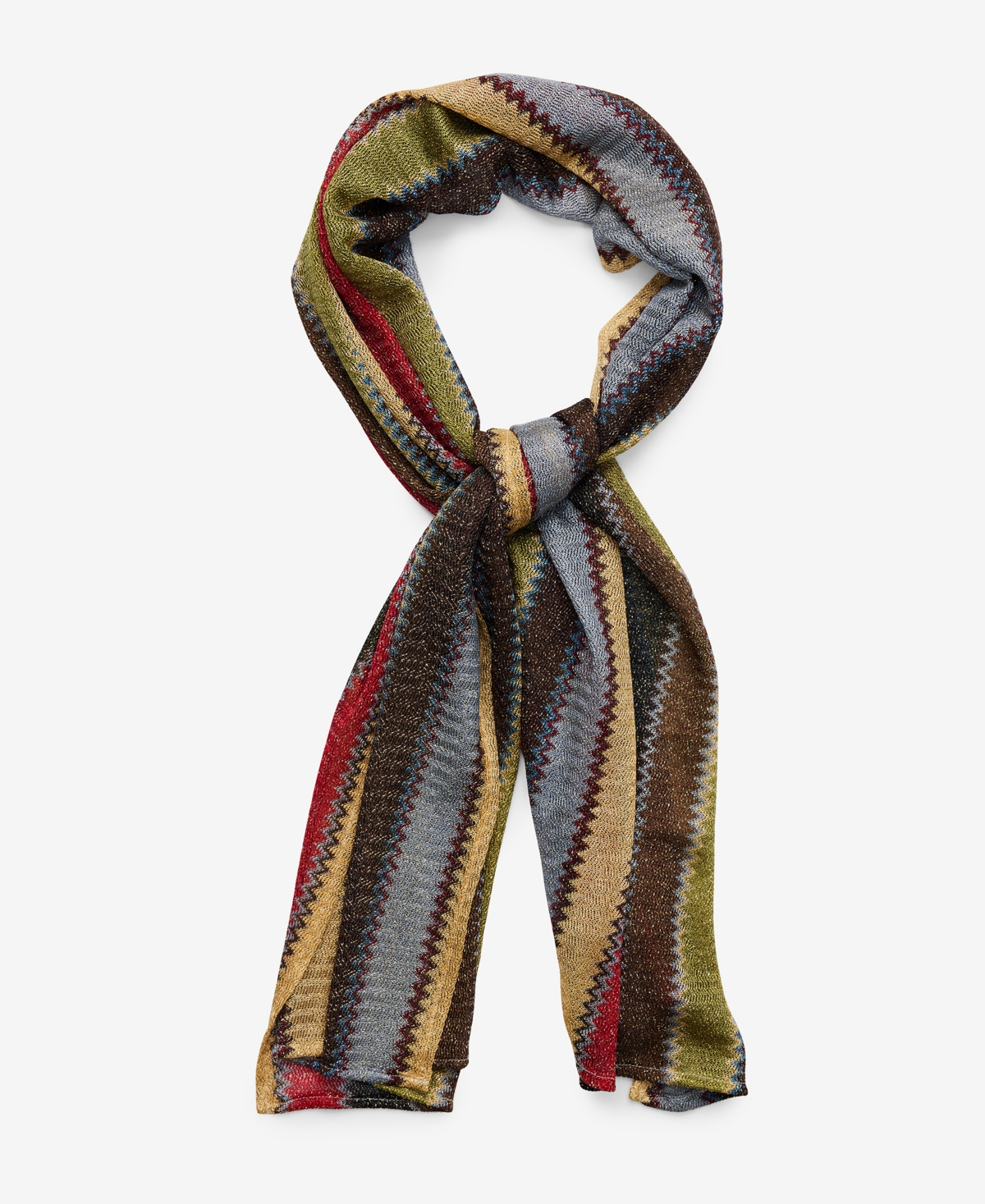 Steve Madden Chevron Shimmer Pattern Oblong Scarf In Dark Multi