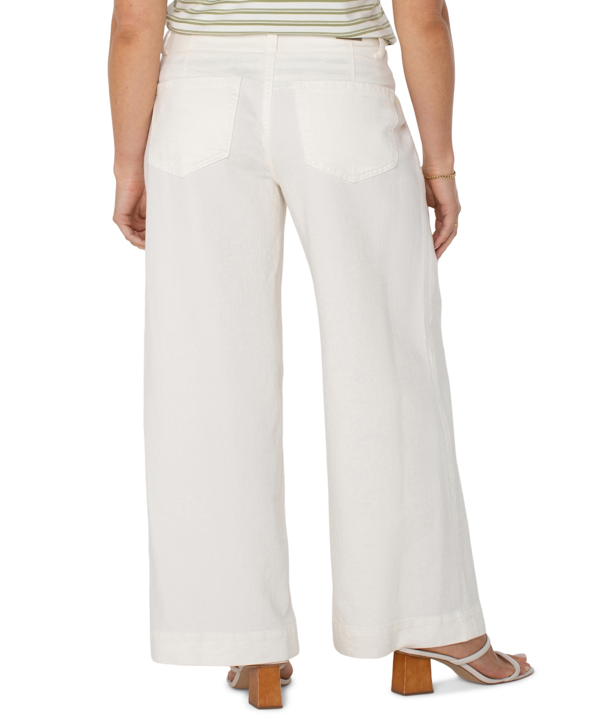 Liverpool Los Angeles Women's Utility Patch Pocket Wide Leg Pants In Whipped Cream