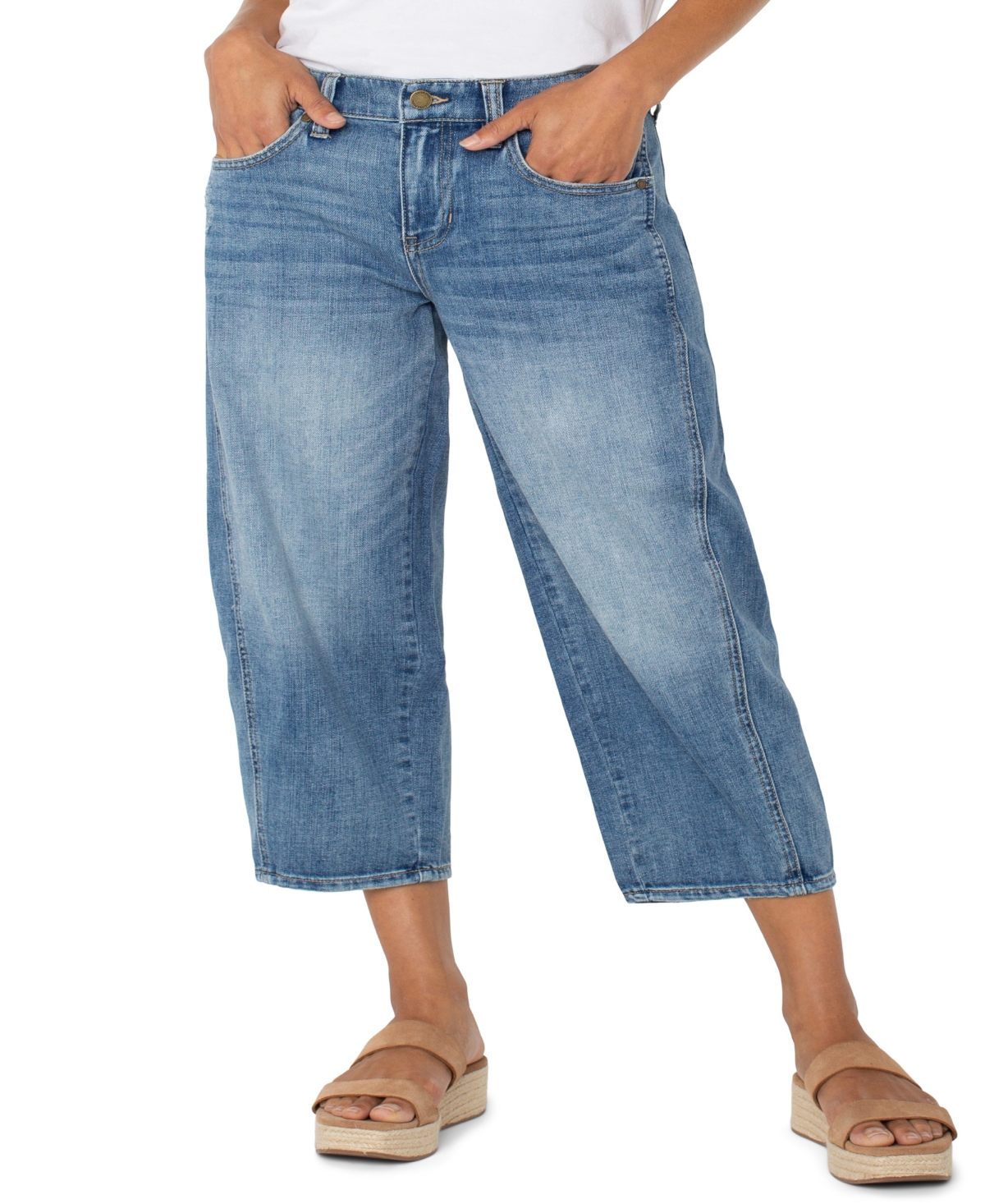 Shop Liverpool Los Angeles Women's Mid Rise Barrel Jeans In Isla Vista