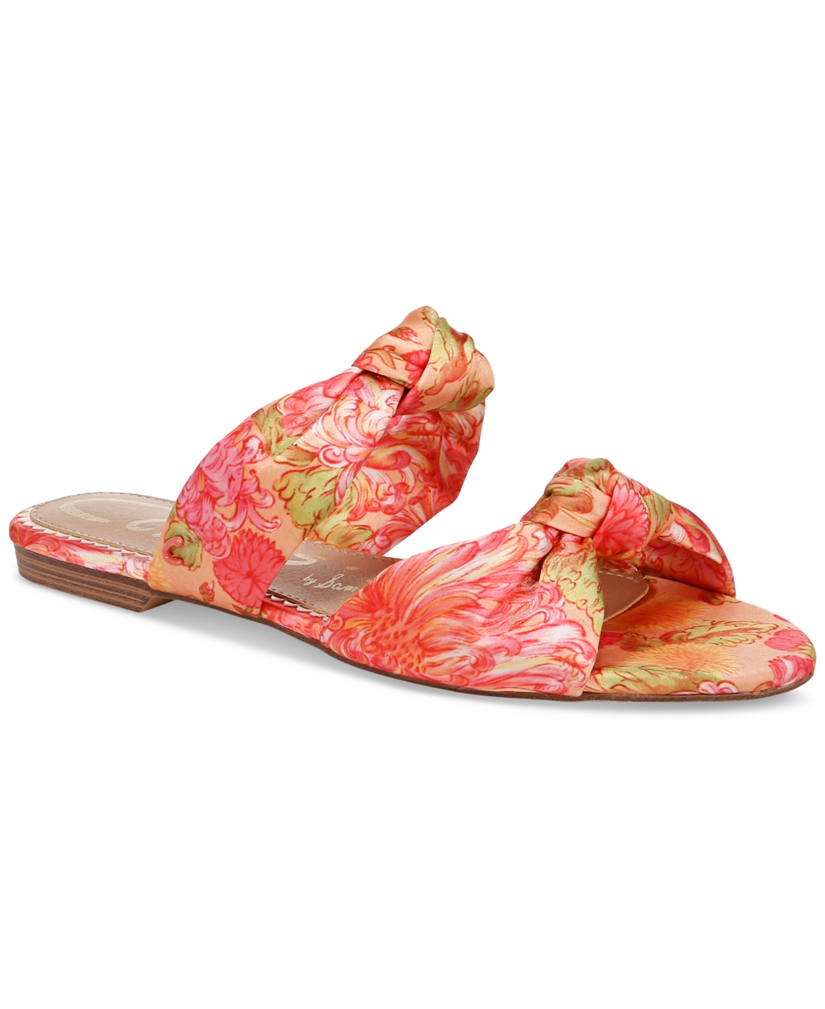 Marissa Knotted Flat Slide Sandals - Blue Haze Satin
