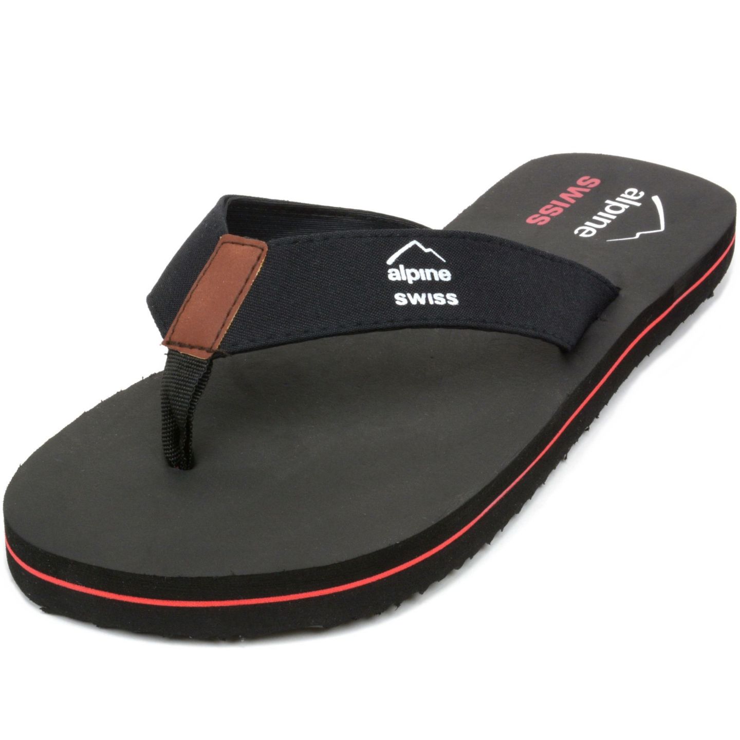 Мужские сандалии Alpine Swiss Flip Flops Beach Sandals EVA Sole Lightweight Comfort Thongs, цвет: Чёрный — фото 5