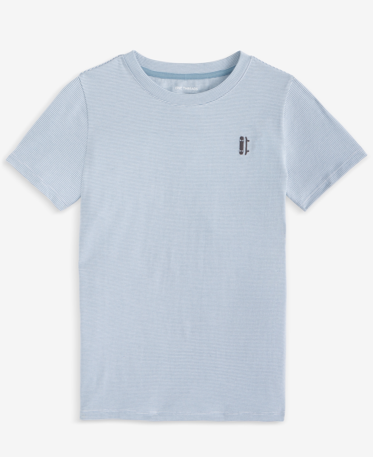 Macy's Epic Threads Little & Big Boys Skateboard Striped Short-sleeve T-shirt, Exclusively At  In Dusty Blue