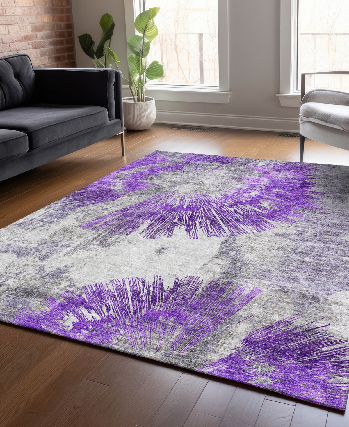 Addison Chantille Acn773 2'6''x3'10'' Area Rug In Purple