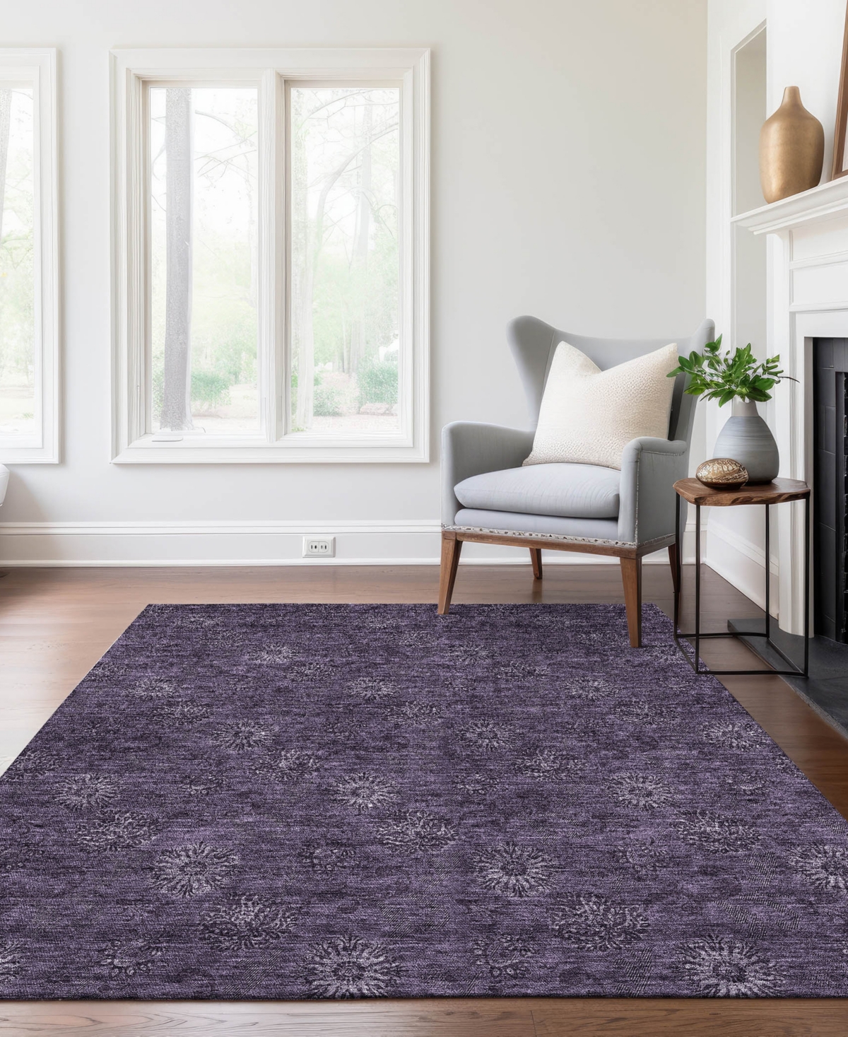 Addison Chantille Acn788 5'x7'6'' Area Rug In Eggplant