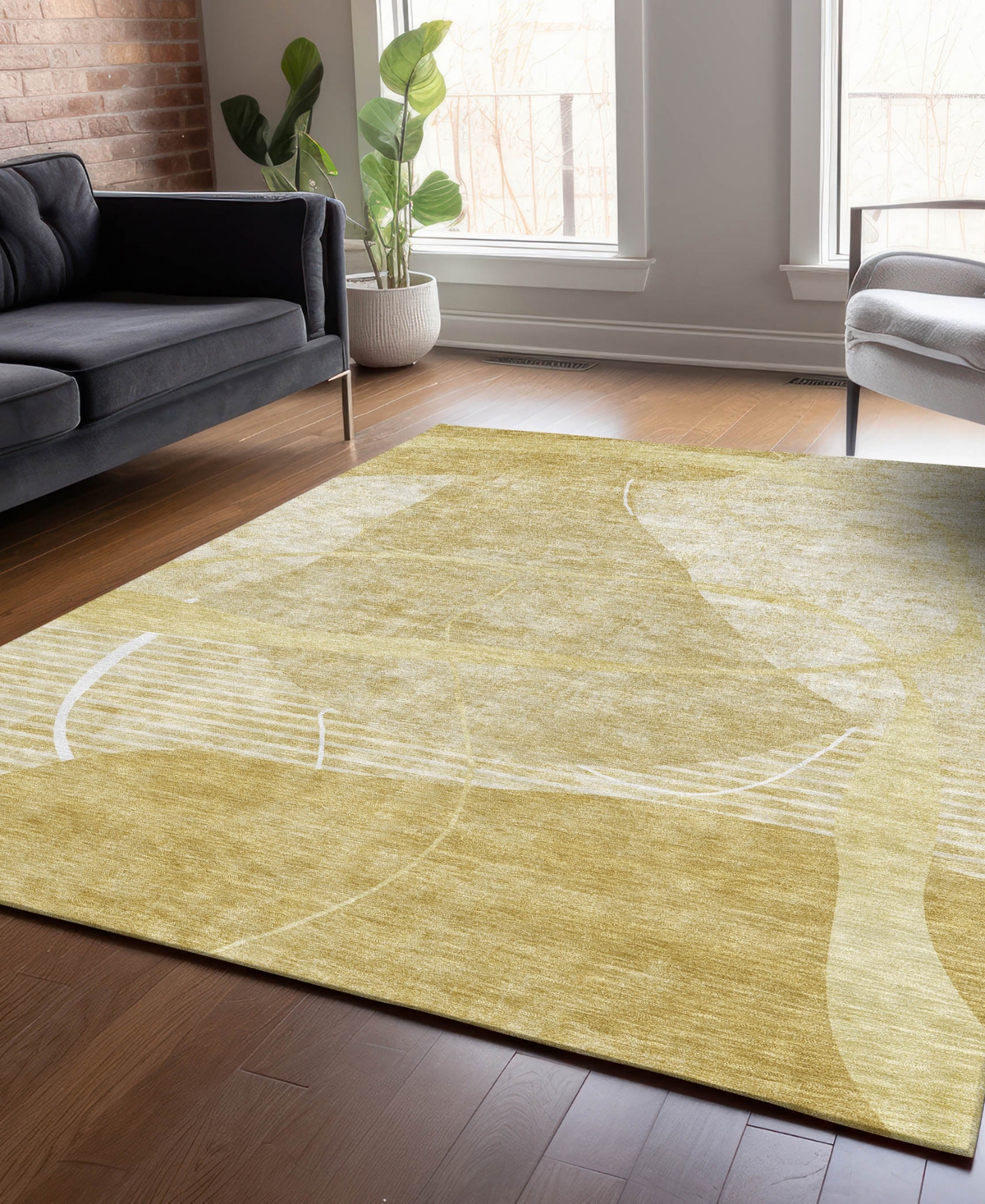 Addison Chantille Acn805 5'x7'6'' Area Rug In Wheat