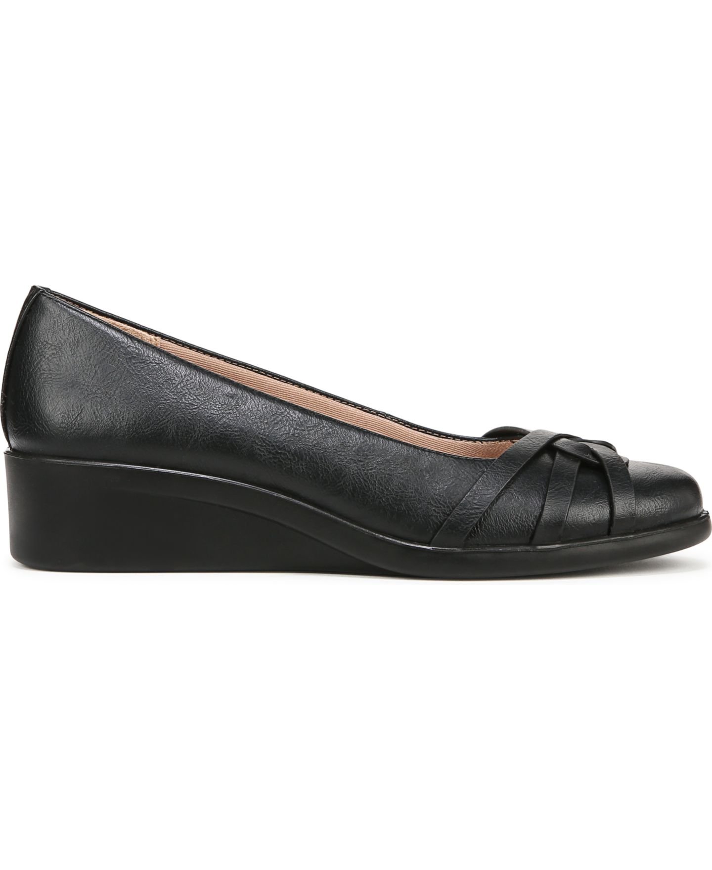 Женские балетки LifeStride Jorie Low Wedge Ballerina Flats, цвет: Чёрная искусственная кожа — фото 2