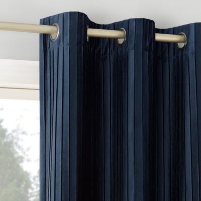 Cascade Pleated Velvet Blackout Grommet Curtain Panel