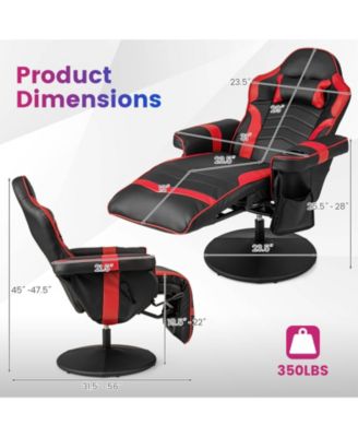 Massage Video Gaming Recliner Chair with Adjustable Height