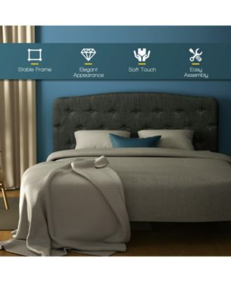 Faux Linen Headboard with Adjustable Heights