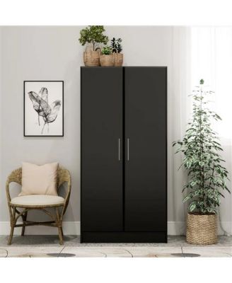 Bedroom Closet Armoire – Stylish Wardrobe Cabinet with Interior Rod & Compartments for Functional Organization