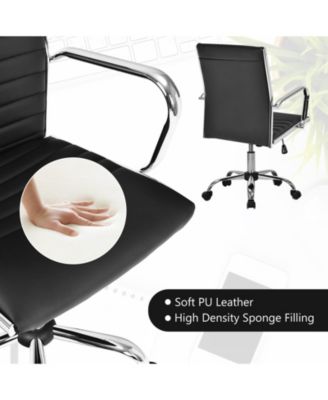 High Back Ribbed Office Chair with Armrests
