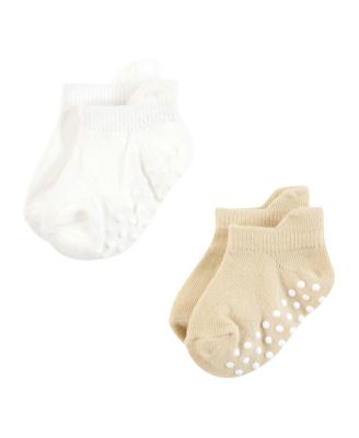 12 Pack Natural Non Skid No-Show Socks
