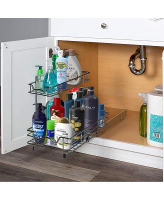 2 Tiers Under the Sink Organizer and Storage Pull Out 11 x 18 In