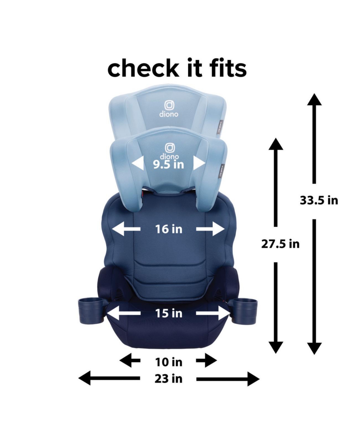 Diono Toddler Everett Nxt Rigid Latch High Back Booster Car Seat