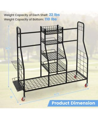 Extra Large Golf Bag Storage Organizer for Garage Fits 2 Golf Bags &amp; Accessories